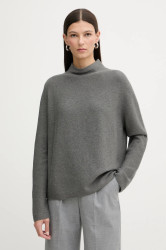 Bavlněný svetr Marc O'Polo dámský, šedá barva, s pologolfem, 600600660271