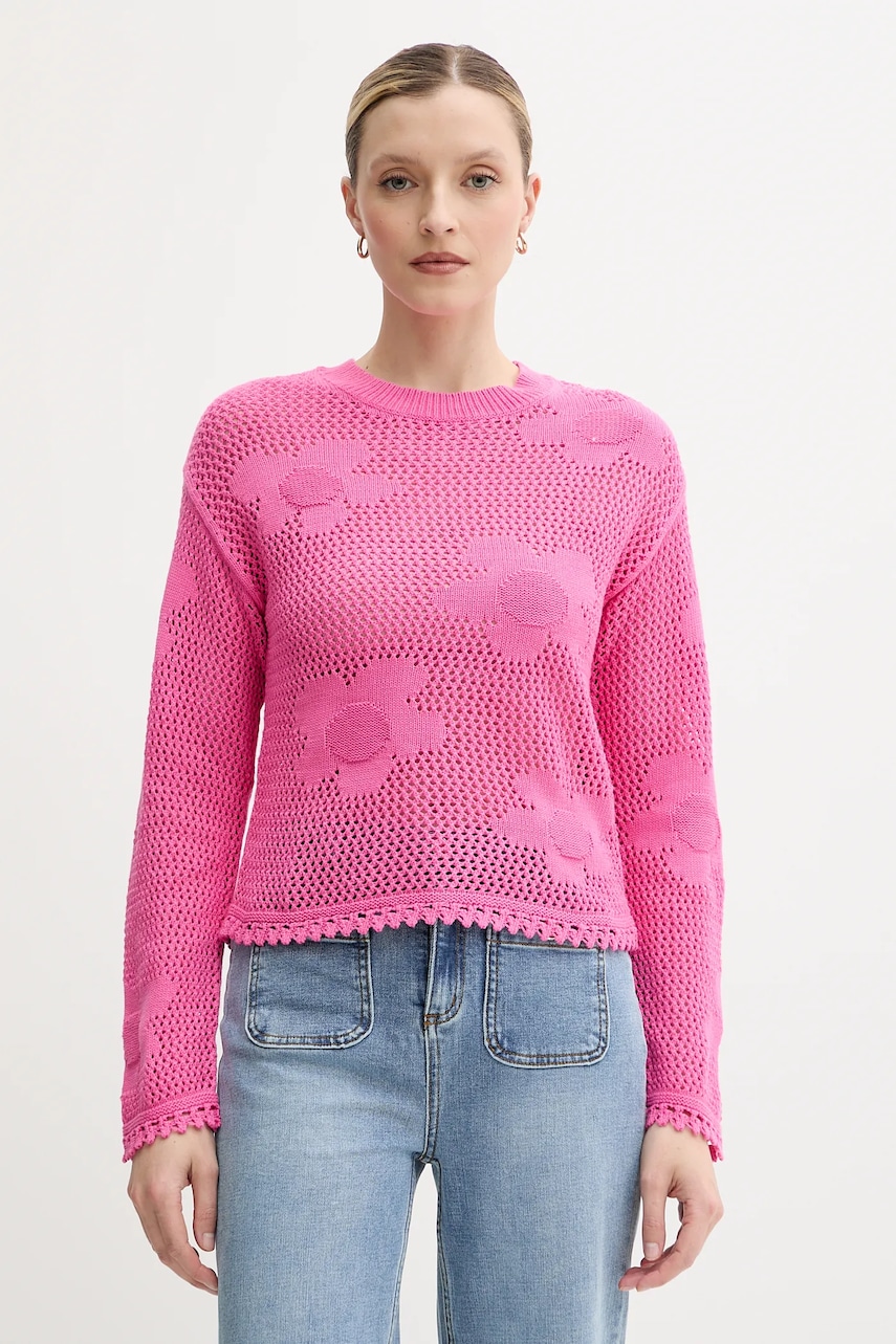 Bavlněný svetr Morgan MRINGA dámský, růžová barva, MRINGA