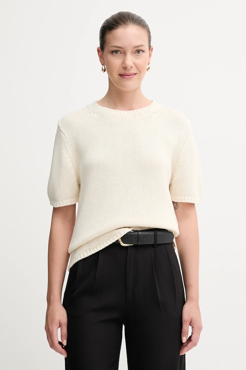 Bavlněný svetr Mos Mosh Arin dámský, béžová barva, 170680