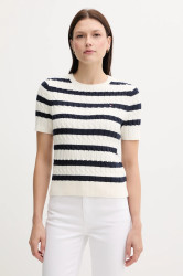 Bavlněný svetr Tommy Hilfiger dámský, béžová barva, WW0WW45656