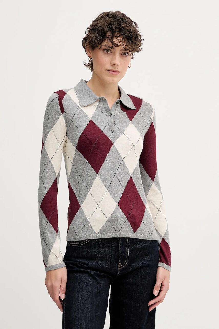 Bavlněný svetr Tommy Hilfiger dámský, šedá barva, WW0WW48393