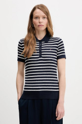 Bavlněný svetr Tommy Hilfiger dámský, tmavomodrá barva, WW0WW41474