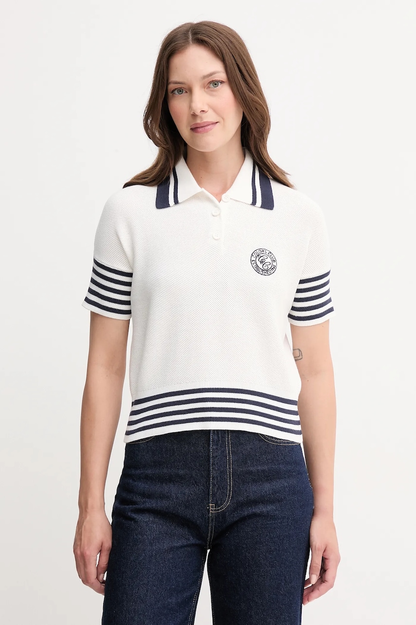 Bavlněný svetr United Colors of Benetton dámský, béžová barva, 1294E301D