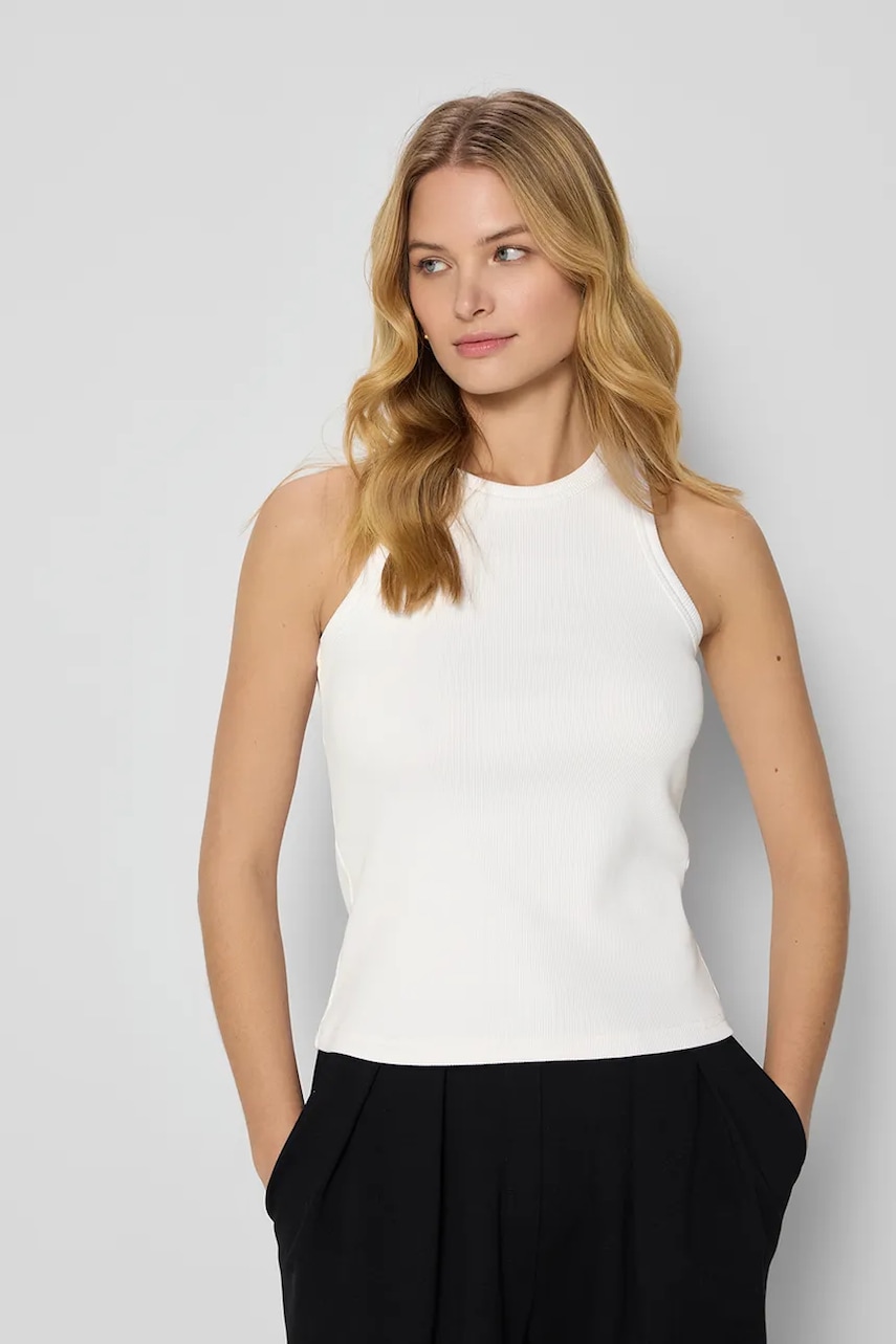 Bavlněný top Bizuu ALEXIN béžová barva, ALEXIN CREAM