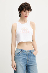 Bavlněný top Converse bílá barva, 10027755-A02