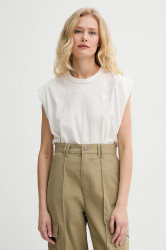 Bavlněný top G-Star béžová barva, odkrytá záda, D26147-D626