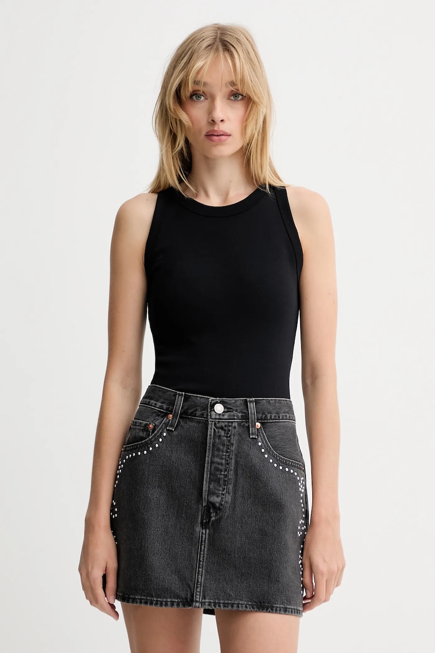 Bavlněný top Marc O'Polo černá barva, B01211250011