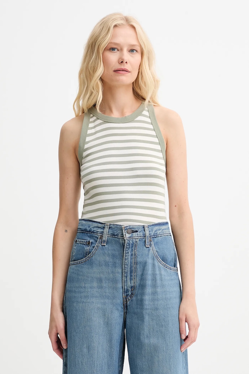 Bavlněný top Marc O'Polo zelená barva, 506211250053