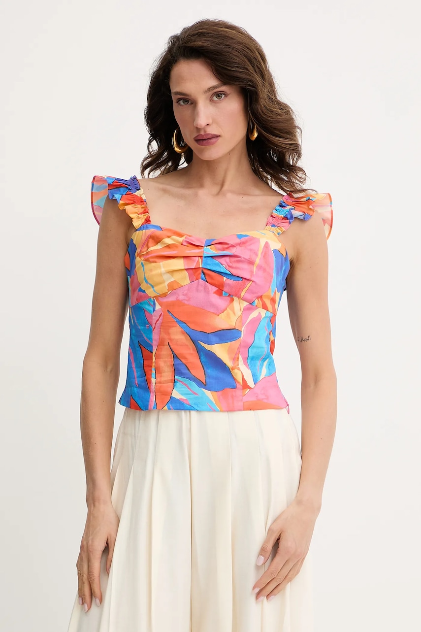 Bavlněný top Morgan dámský, oranžová barva, OBANA.F