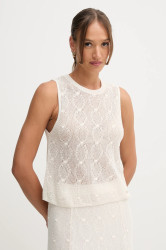 Bavlněný top Pedro del Hierro dámský, béžová barva, 5502013