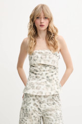 Bavlněný top Rotate dámský, béžová barva, 1145042930