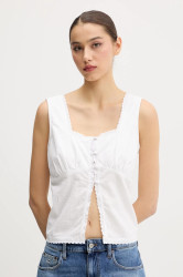 Bavlněný top Superdry dámský, bílá barva, W6012019A-04C