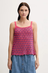 Bavlněný top United Colors of Benetton růžová barva, 1498EH01D