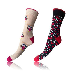 Bellinda CRAZY SOCKS 2x - Happy Socks 2 Pairs - White - Red - Black