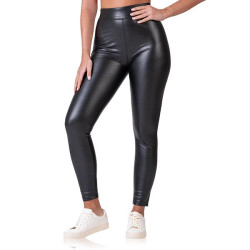 Bellinda RELAX & GO LEATHEROPTIC LEGGINGS - Women's Leather Leggings - Black