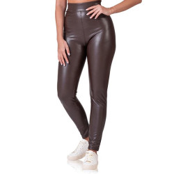 Bellinda RELAX & GO LEATHEROPTIC LEGGINGS - Women's leather leggings - dark brown