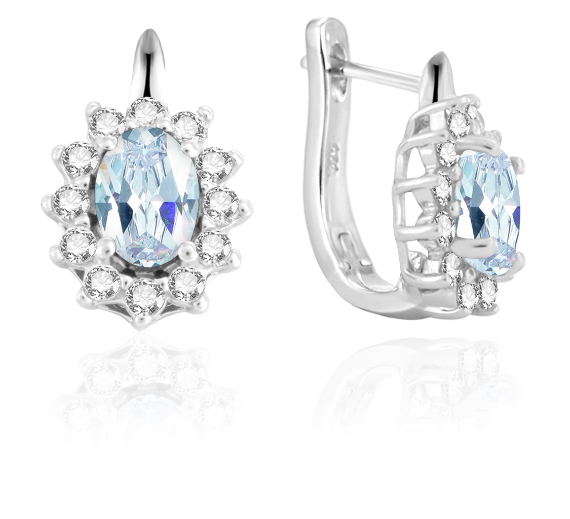 Beneto Exclusive Stříbrné náušnice s topazy TOPAGUP2720