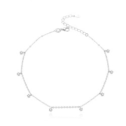 Beneto Krásný stříbrný náramek na kotník se zirkony AGN33