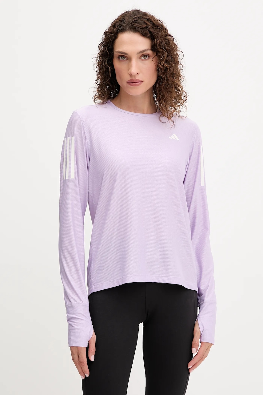 Běžecké triko s dlouhým rukávem adidas Performance Own The Run fialová barva, JW9670
