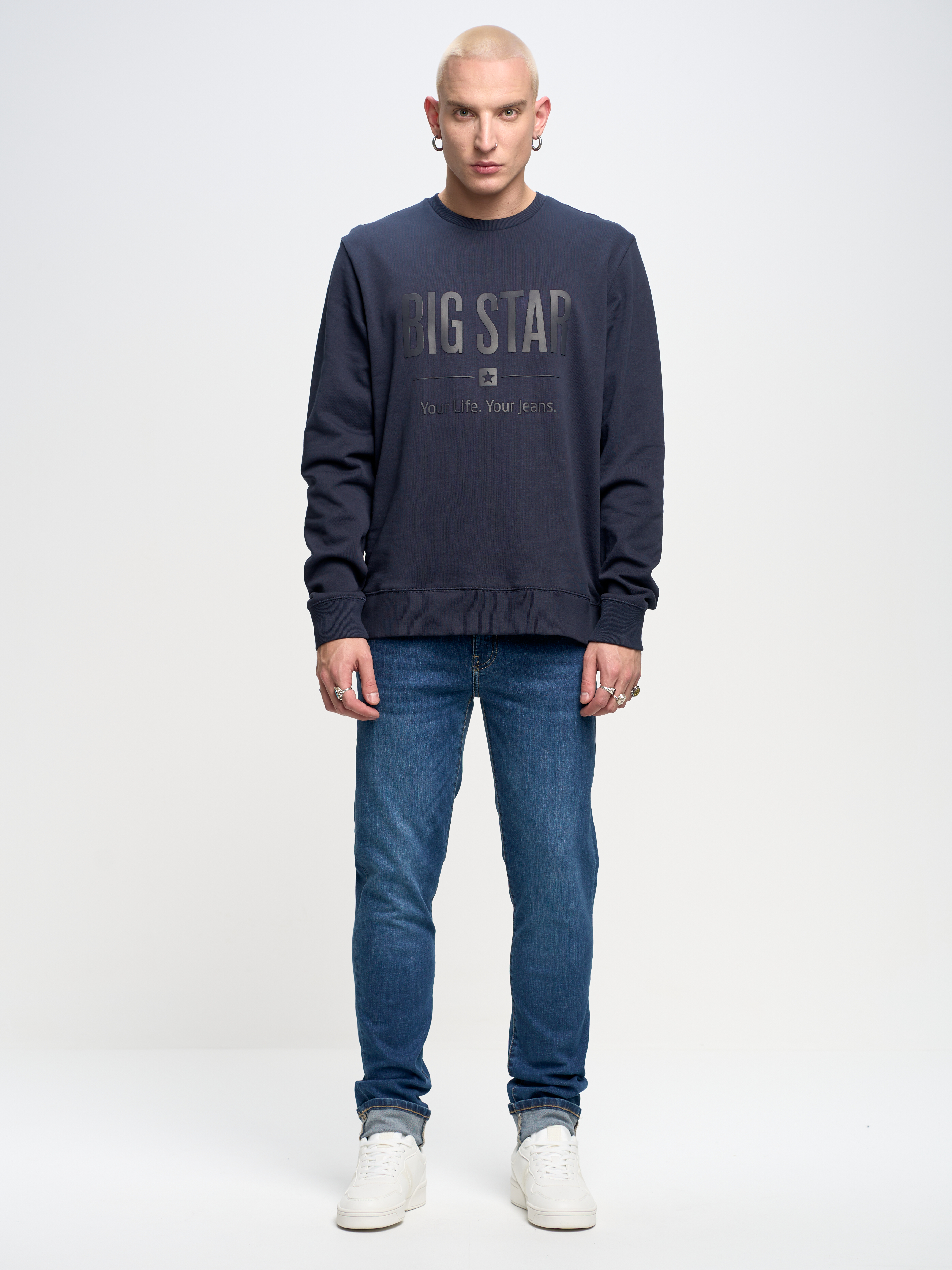 Big Star Man's Sweatshirt Sweat 152527 Blue-403