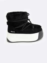 BIG STAR SHOES Dámské Kožené Sněhule Na Silné Podešvi S Kožešinou Big Star