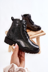 BIG STAR SHOES Dětské lakované teplé boty Big Star