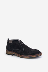 BIG STAR SHOES Semišové Pánské Boty Na Šněrování Černé Big Star