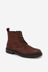 BIG STAR SHOES Semišové Zateplené Kotníkové Boty Na Zip Big Star OO174229 Hnědé