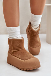 BIG STAR SHOES Zateplené semišové sněhule na platformě Big Star