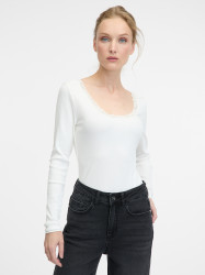 Bílé dámské tričko s dlouhým rukávem ORSAY - Dámské