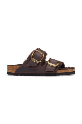 Birkenstock  pantofle dámské kožené Arizona Big Buckle Shearling Oiled Leather