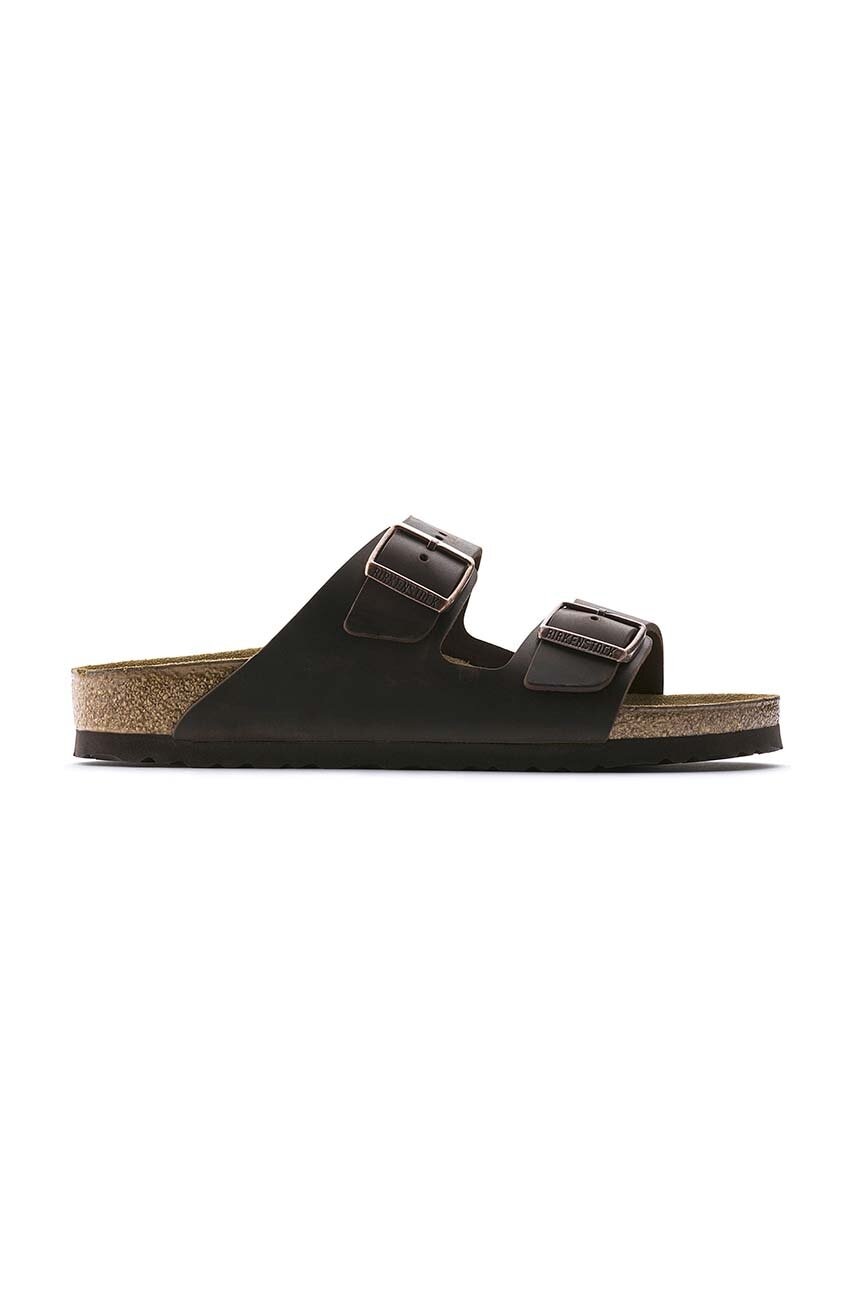 Birkenstock  pantofle na plochém podpatku kožené Arizona