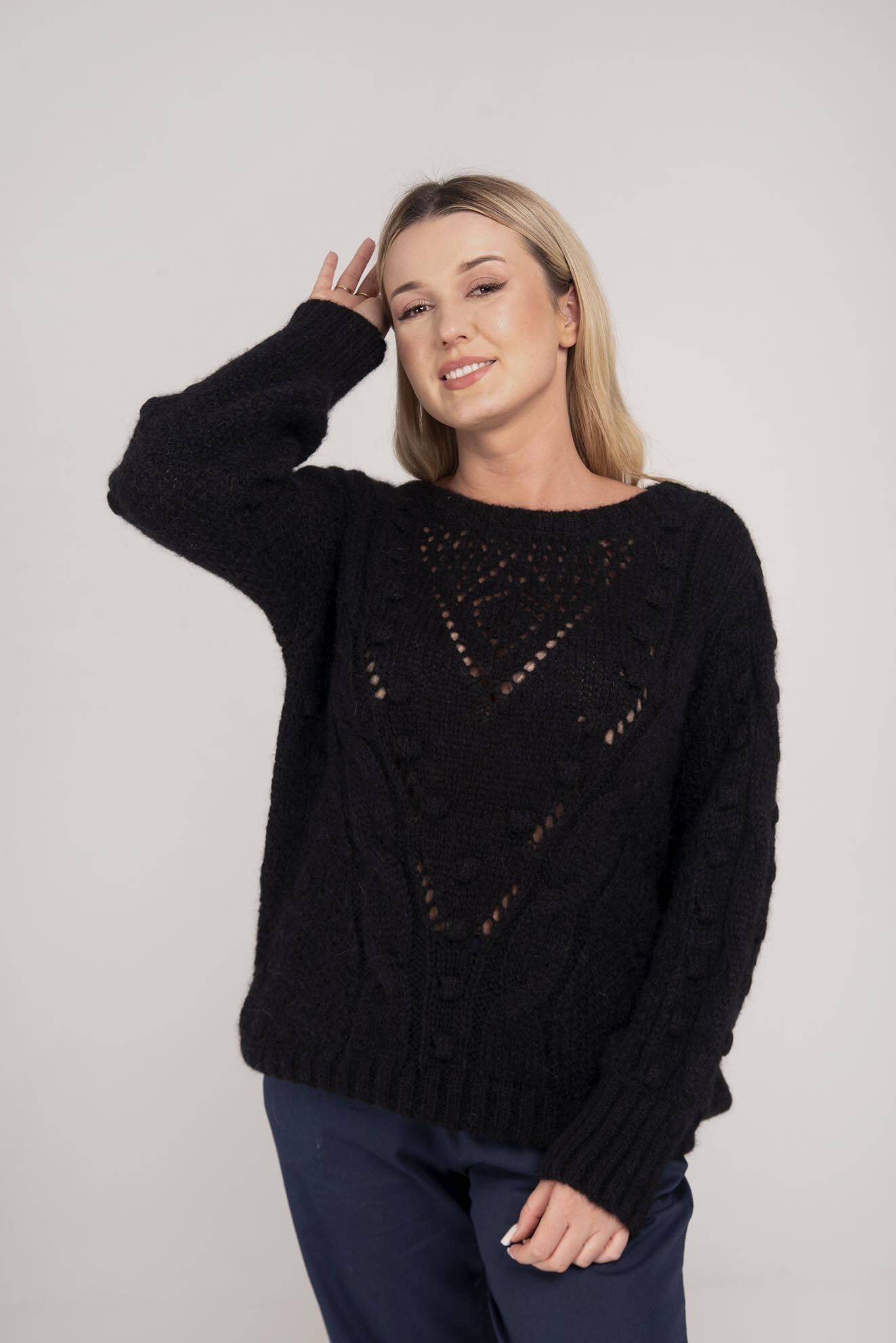 Black openwork sweater By o la La