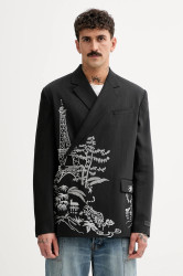 Blazer s příměsí vlny Kenzo černá barva, FF55VE1429RI.99