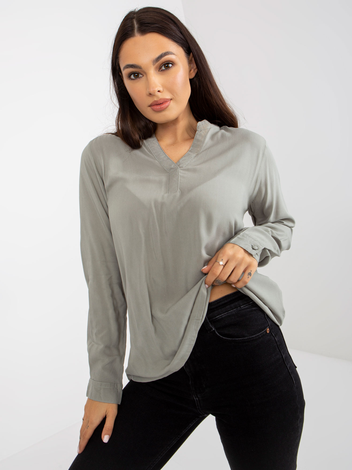 Blouse-D73761M11081A-khaki