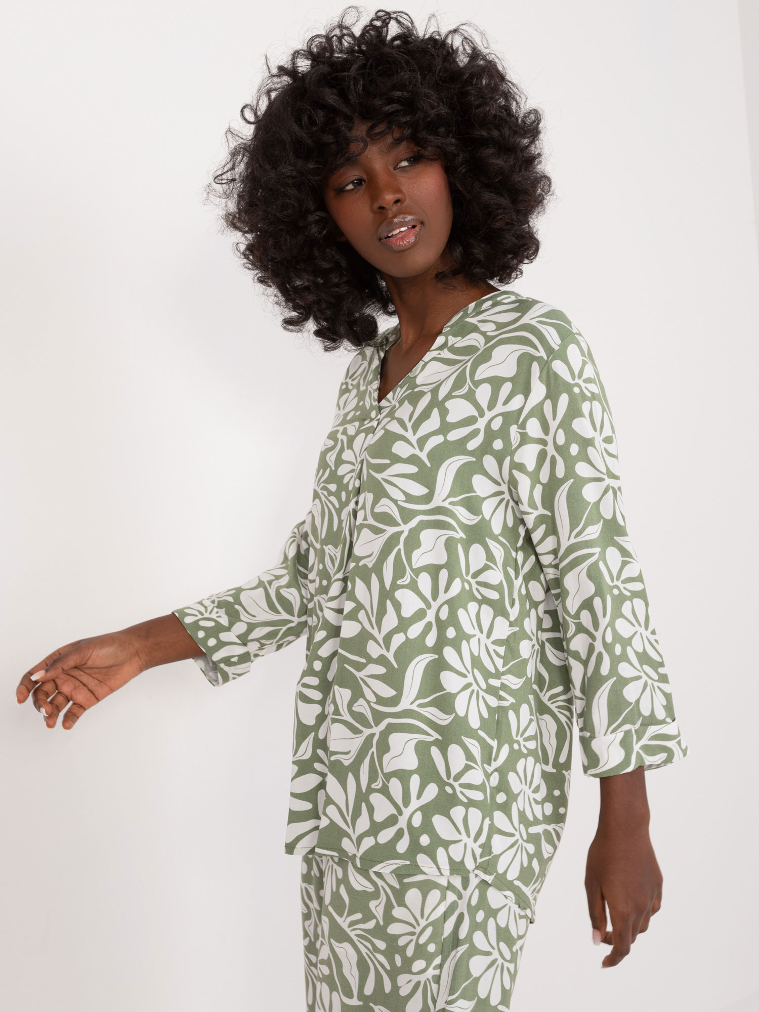 Blouse-D73771M11174A-khaki