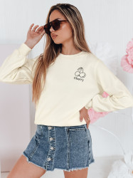 Bluza damska masełko oversize z haftem CHERSOFT ecru Dstreet