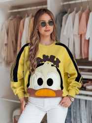 Bluza damska oversize z naszywkami CUTE MAKEX żółta Dstreet