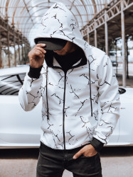 Bluza męska rozpinana z nadrukiem biała Dstreet