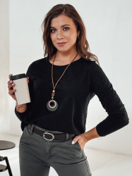 Bluzka damska one size MINIMODA z wisiorkiem czarna Dstreet