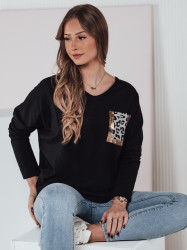 Bluzka damska oversize GLAMZONE z nadrukiem czarna Dstreet