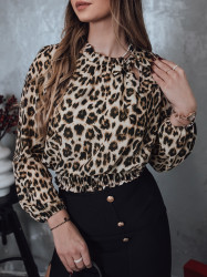 Bluzka damska oversize SAVANATOP w panterkę Dstreet