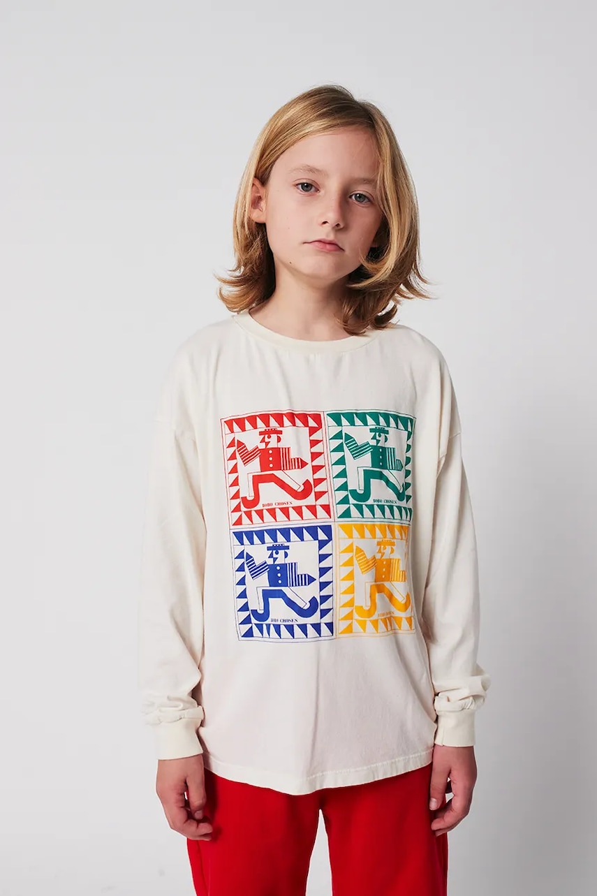 Bobo Choses  Dětské bavlněné tričko s dlouhým rukávem  Rainbow Mr Pencil