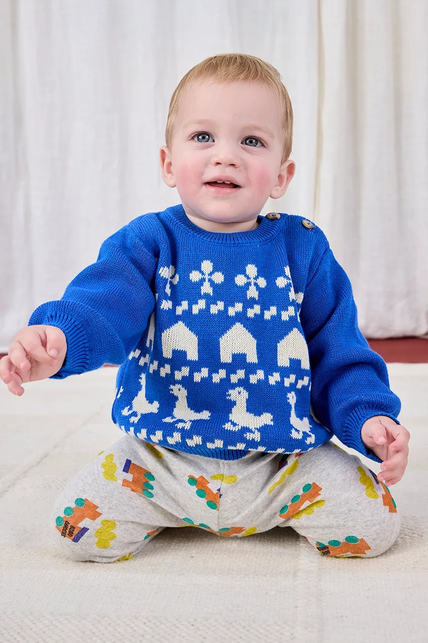 Bobo Choses  Dětský bavlněný svetr  Farm jaquard