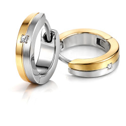 Boccia Titanium Titanové elegantní náušnice s brilianty 0563