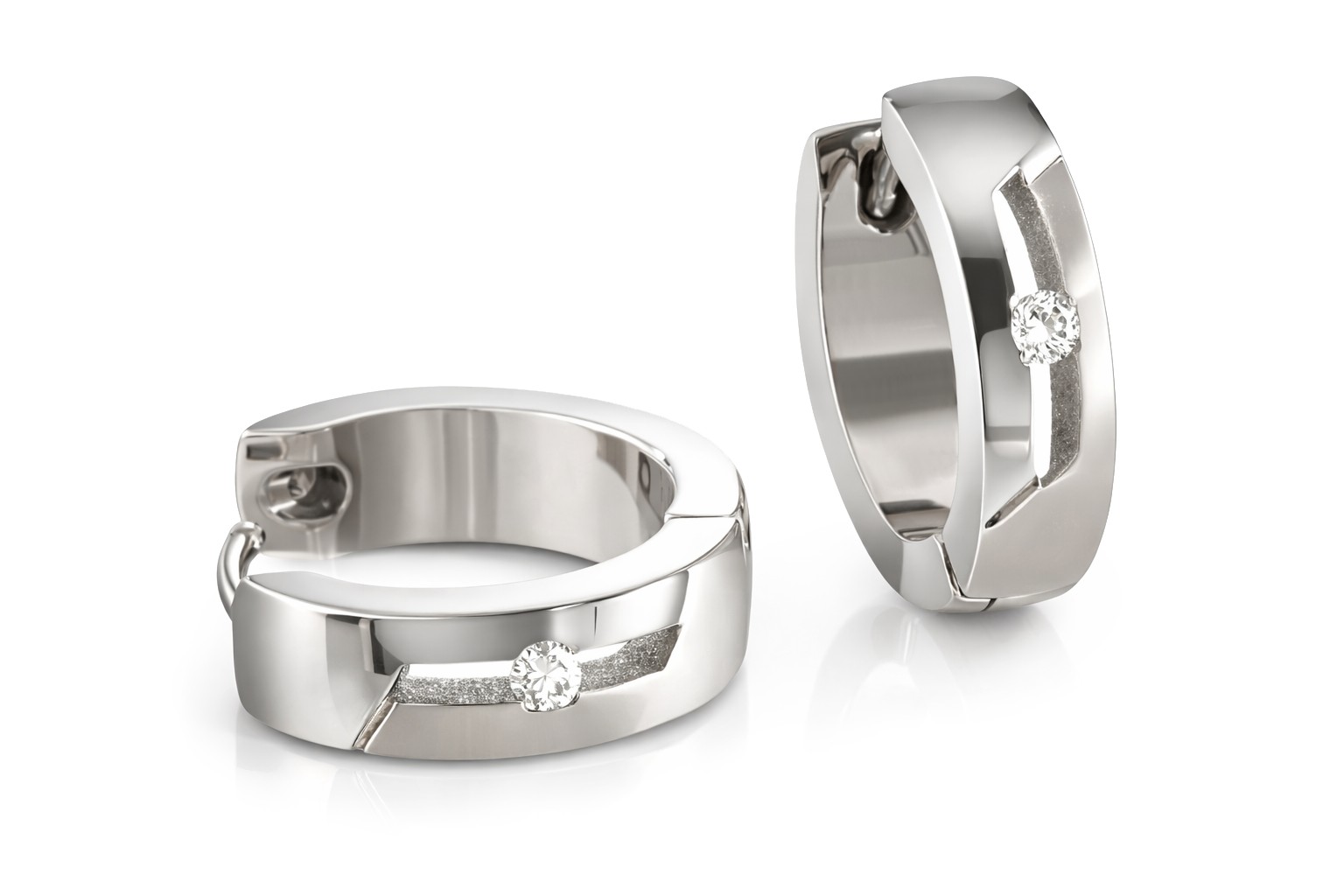 Boccia Titanium Titanové náušnice s diamantem 05045-03