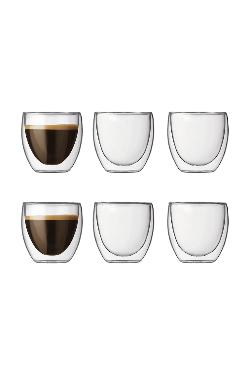 Bodum  sada šálků na espresso z borosilikátového skla Pavina 0,08 l