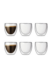 Bodum  sada šálků na espresso z borosilikátového skla Pavina 0,08 l