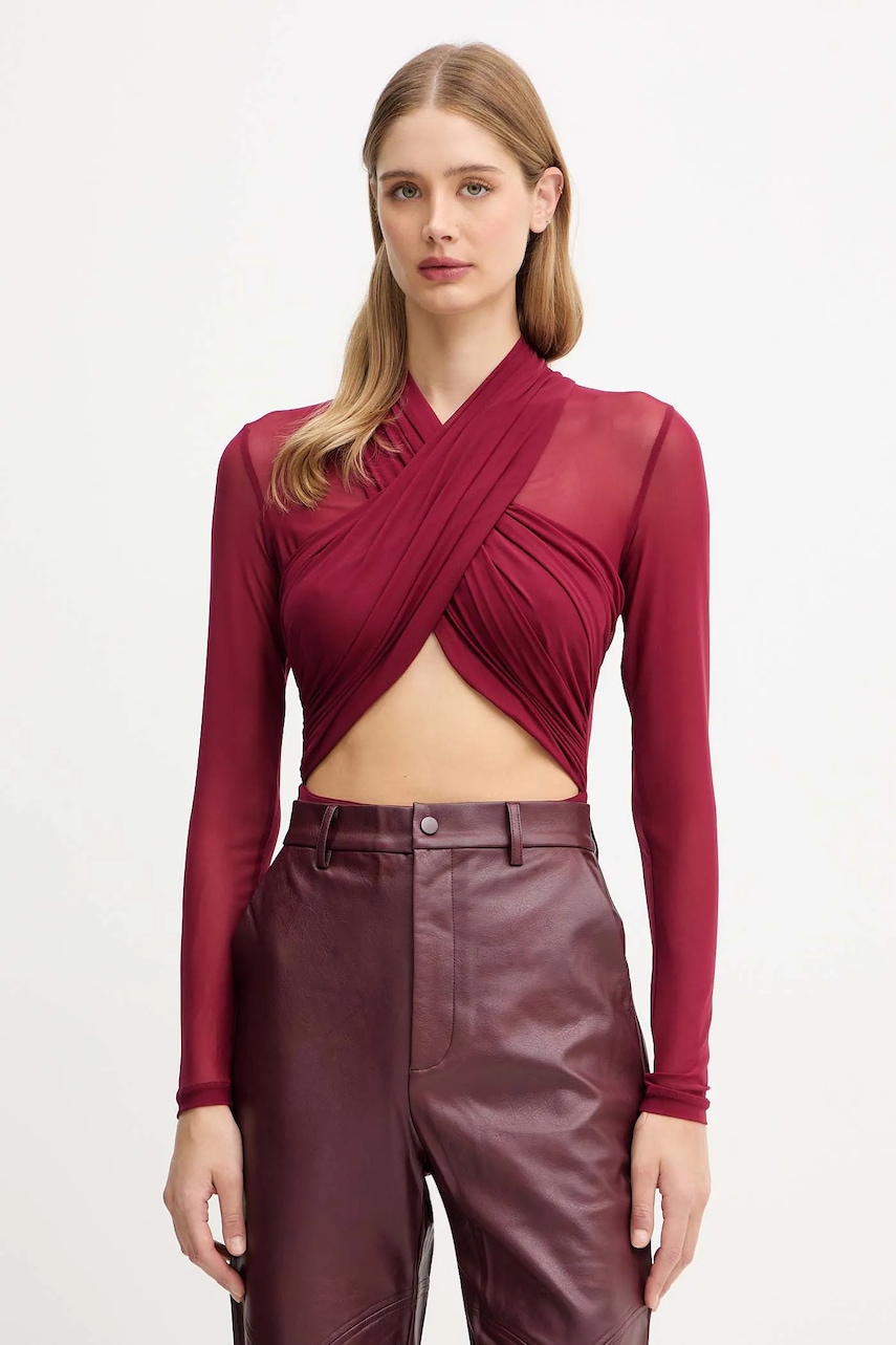 Body Bardot dámské, vínová barva, 60050TB