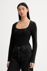 Body Tommy Jeans černá barva, DW0DW22533